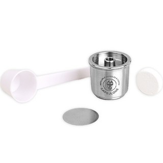 KALDIN illy 咖啡 可重複使用不鏽鋼填充膠囊 + 泡泡清潔劑套組, 1套, 混合顏色