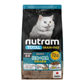 nutram 全齡貓 無穀全能天然乾飼料, 鮭魚 + 鱒魚, 2kg, 1袋