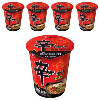 NONGSHIM 農心 辛拉麵 辛香菇味 杯麵 68g, 5入
