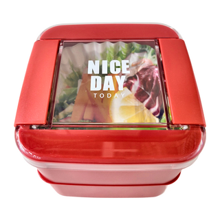 Lustroware 岩崎 兩段式防油汙微波便當盒, 紅色, 1個