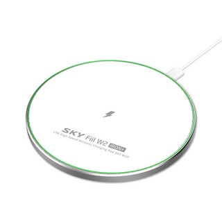 스카이 필 W2P 아이언+ 15W 고속 무선충전기 패드 SKY-W2P, 화이트실버, 1개