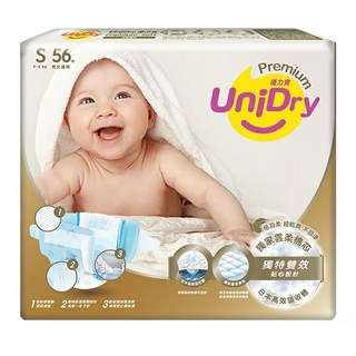 UniDry 優力寶 柔緻寶貝黏貼型尿布 4~8kg, S, 56片
