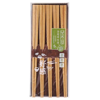 品木屋 金檀原木筷 K3685-5, 5雙筷子, 原木, 5雙