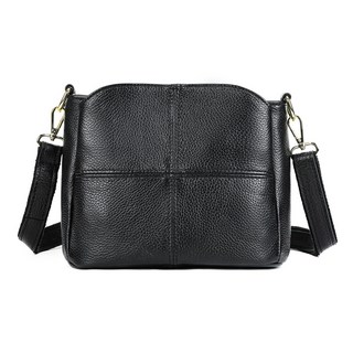 LIKEHOUSE 女款 真皮頭層牛皮2WAY方塊格紋3格層肩背包/斜背包 LB1104, 黑色, 1個