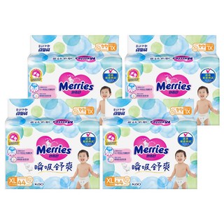 Merries 妙而舒 台灣公司貨 瞬吸舒爽黏貼型紙尿褲 12~20kg, XL, 176片