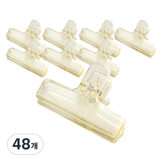 만들하비 투명 북클립 집게 옐로우, 대, 48개