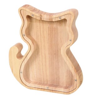 CHIFUN SENHUO 祈樂森活 木質存錢筒 - 貓星人 18x3x20.5cm, 貓星人 木頭色, 1個