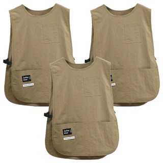 DAPER NAM 防水口袋半身背心圍裙, 淺褐色, 3個