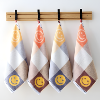 홈르네 스마일 주방 순면 고리 핸드타월 2종 x 2p 세트, 혼합색상, 1세트