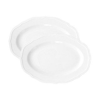 PRELUDE 簡約線條橢圓盤, 白色, 2個