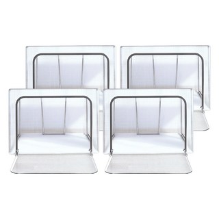 超大透明可視雙開收納箱 110L, 灰色, 4個