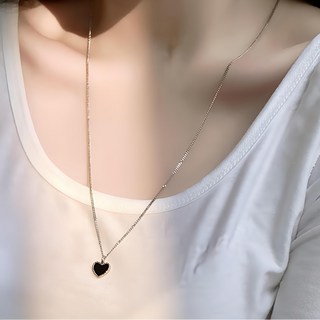 NOID-B 女款愛心貝殼瑪瑙長項鍊 S