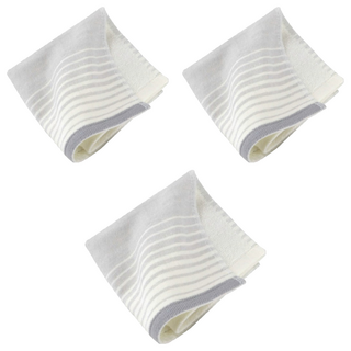 Gemini 双星毛巾 和風無捻紗紗布漸層系列 方巾 3入, 灰色純棉34x35cm, 灰色, 34 x 35cm