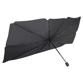 小麥購物 車用前檔防曬可折疊鈦銀遮陽傘 大號 C366, 1個, 黑色