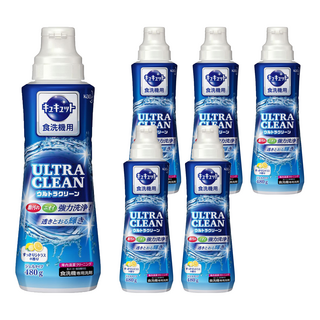 Kao 花王 Cucute 珂珂透 洗碗機用超潔淨配方 Ultra Clean 強力清潔 去油漬去異味 柑橘香味, 480g, 6瓶