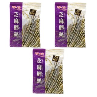 珍珍 芝麻鱈魚絲, 酥脆芝麻, 新鮮乾燥魚漿, 120g, 3包