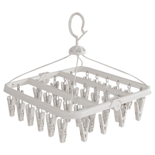 KOUJI 叩吉好物 多夾曬衣架 折疊28夾, 防風掛鉤 結實耐用, 1個