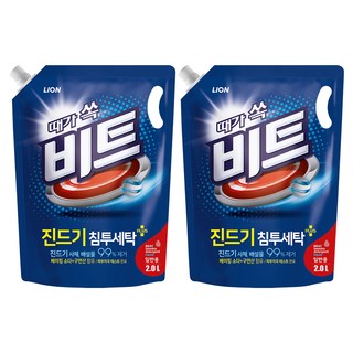 비트 때가쏙 진드기 일반 액상세제 리필, 2L, 2개