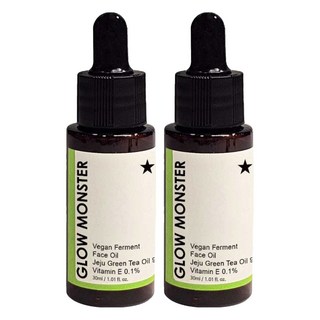 GLOW MONSTER Vegan發酵濟州綠茶臉部精油 99.9%, 30ml, 2瓶