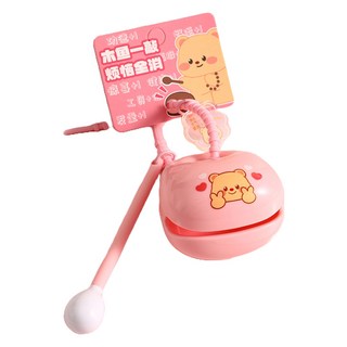 Toppia 方便的便攜式木魚吊飾 奶油熊木魚鑰匙圈 粉紅小丑, 1個, 單一商品