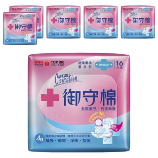 康乃馨 御守棉衛生棉 護翼型, 量多型(25.5cm), 16片, 6包