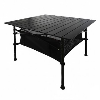 TREEWalker 野遊便攜蛋捲桌 鋁合金鐵片鐵管材質, Black