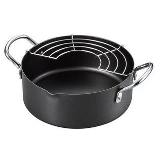 YOSHIKAWA 吉川 純鐵油炸鍋/小火鍋 20cm 附網, 1個