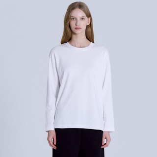 베이직하우스 여성용 통기성 40수 릴렉스핏 크루넥 긴팔 티셔츠 LATS0207