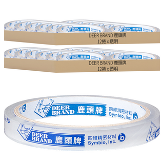 DEER BRAND 鹿頭牌 文具膠帶 12mm x 40Y, 24捲, 透明