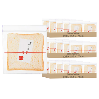 SHIMOYAMA 立體袋型冷凍保存解凍用切片吐司保鮮袋, 15.5 x 17.5cm, 10個, 3組