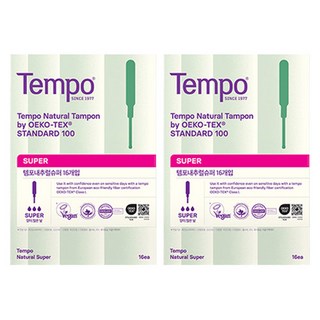 템포 내추럴 탐폰, 슈퍼, 16개입, 2개