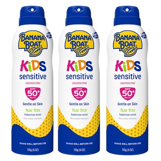 BANANA BOAT 香蕉船 淨護兒童防曬噴霧 SPF50+ 溫和低刺激 防水耐汗, 170g, 3瓶