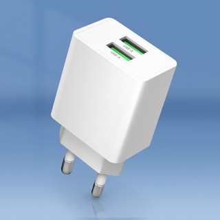 홈플래닛 10W USB-A 2포트 저전력 저속충전 멀티 충전기 (5V 2A), 화이트, 1개