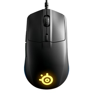 SteelSeries 賽睿 Rival 3 有線電競滑鼠 超耐用材料設計 6000萬次點擊機械式按鍵 TrueMove Core光學感應器