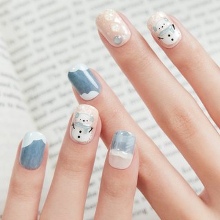 데싱디바 매직프레스 네일팁 레귤러 라운드, 멜로우스노우, 1개