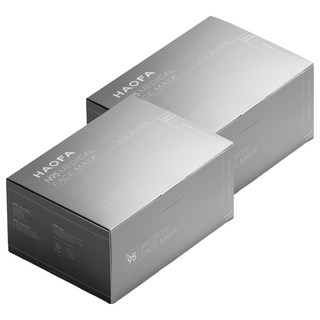 HAOFA 氣密型N95立體醫療口罩 M, 鋼琴黑, 30片, 2盒