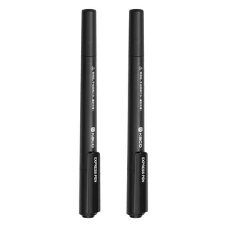 KaCO 保密消除美工刀兩用多功能快遞筆, 黑色, 2支