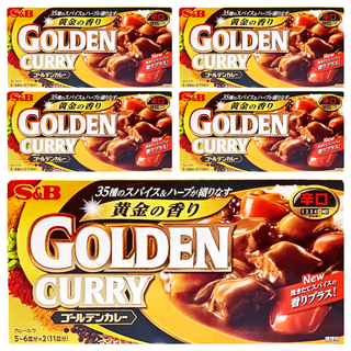 S&B 黃金咖哩塊 辛口, 35種香料&香草, 198g, 5盒