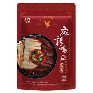 大甲佳旭 麻辣鴨血豆腐, 中藥材熬製, 100%純鴨血, Q彈滑順, 非基改板豆腐, 飽滿多汁, 450g, 1包