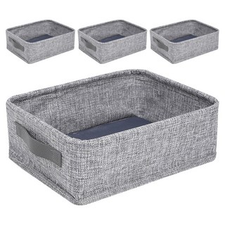 하늬통상 패브릭 다용도 사각바구니, 그레이, 4개