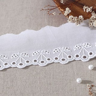 Kohas ID 新鮮櫻花棉刺繡蕾絲 360cm, 單色, 1件