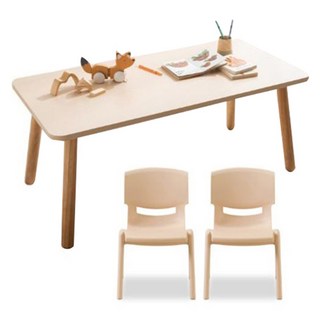 리바트 꼼므 1200 아이책상 + 의자 2p 세트 방문설치, 베이지