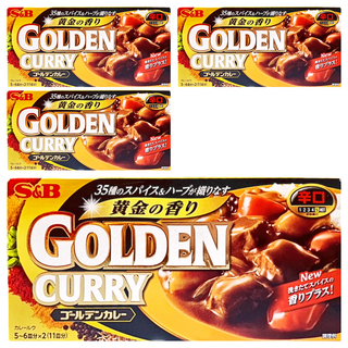 S&B 黃金咖哩塊 辛口, 35種香料&香草, 198g, 4盒