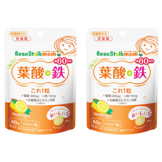 SNOW 雪印 Bean Stalk 葉酸鐵營養錠, 60顆, 1g, 2包