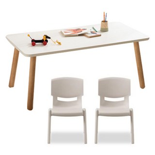 리바트 꼼므 1200 아이책상 + 의자 2p 세트 방문설치, 화이트(책상), 그레이(의자)
