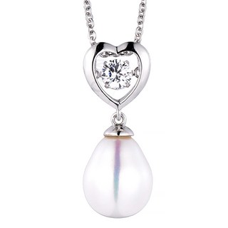 Crossfor 日本進口主鑽Dancing Stone系列 純銀懸浮閃動項鍊