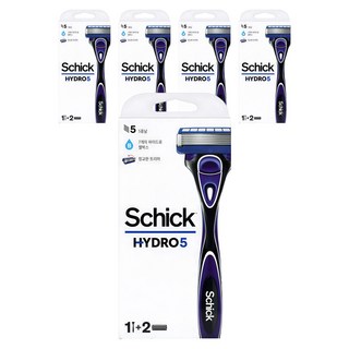 쉬크 하이드로 5 베이직 면도기 핸들 + 날 2p, 5세트
