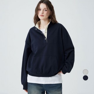 ELLEPARIS 여성용 배색 티핑 하이넥 스웻셔츠