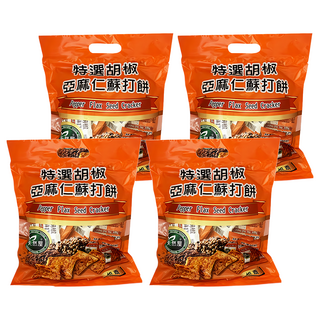 天然屋 特選胡椒亞麻仁蘇打餅, 酥脆美味, 小包裝設計, 288g, 4袋