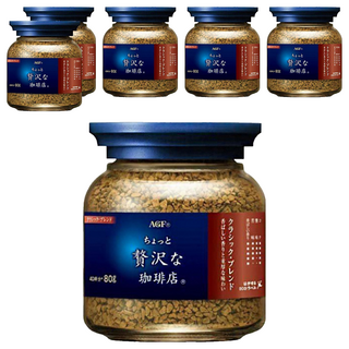 AGF 微奢華咖啡店 咖啡罐 藍紅標 經典贅沢, 80g, 1入, 6罐